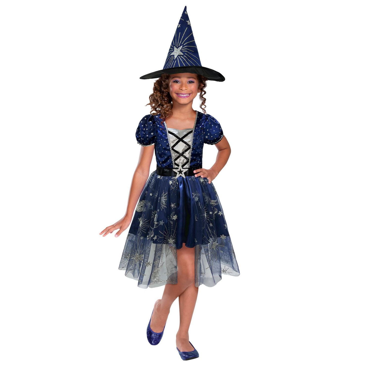 Costume de sorcière de minuit pour filles M Taille pour fille M