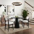 thumbnail image 3 of Wes Mid-Century Modern Boucle Upholstery Counter Barstool (Set of 2), 3 of 11