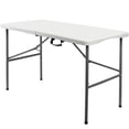 thumbnail image 2 of 4FT Fold-in-Half Table with Curve Legs, Plastic Table, Work table, Stright Legs for Indoor & Outdoor Events -White, 2 of 5