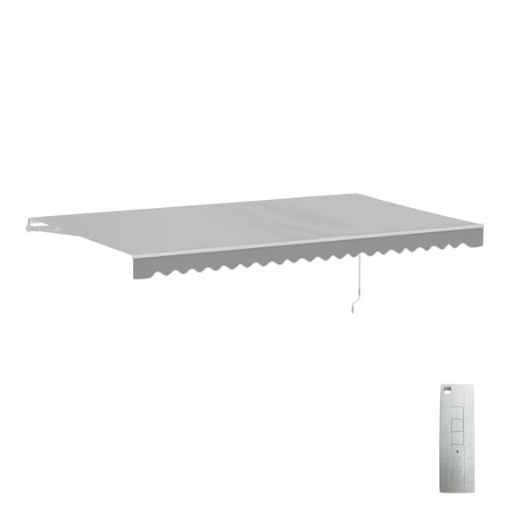ALEKO Motorized Retractable 16 x 10 feet Home Patio Awning Sunshade Silver Gray