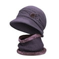 thumbnail image 2 of Women's Bucket Hats Women'S Knitted Warm Basin Hat Padded Cotton Hat Plush Hat + Scarf Two Piece Set Women's Accessories Bucket Hats, 2 of 5