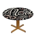 thumbnail image 3 of PIKWEEK Round Tablecloth Summer Aloha Hibiscus Flower Coconut Tree White, 3 of 8