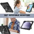 thumbnail image 5 of AVAWO Case for Samsung Galaxy Tab A11+ Plus/A9+ Plus 2026/2023 11-Inch, Shockproof Hard Duty Case with Rotating Stand, with Hand&Shoulder Strap, Black, 5 of 9