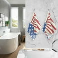 thumbnail image 6 of Dreamtimes Vintage American Flag Print Pure Cotton Hand Towels for Bath Decorative Guest Towels Fingertip Towels for Bathroom Spa Gym, 2-Piece, 16 x 28 inches, 6 of 7