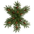 thumbnail image 3 of Nearly Natural 30" Pre-Lit Snowflake Artificial Dunhill Fir Wreath with Pinecones and 40 LED Lights, 3 of 5