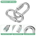 thumbnail image 2 of 4-Pack Quick Chain Link Connector, M8 5/16" 316 Stainless Steel D-Shape Locking Repair Chain Links for Swing/Camping/Hiking/Backpack, Twist Key Ring Screw Chain Link [Silver], 2 of 6