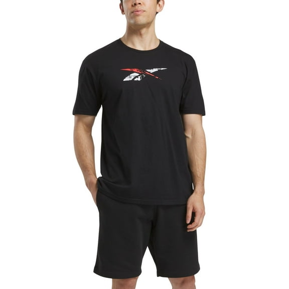 Reebok Mens Regular fit Short Sleeve Graphic T-Shirt Shirt XL Black Solid