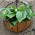 thumbnail image 6 of Hanging Plant Basket Planter - Metal Wall Mount Planter With Cocoa Lining - Garden Porch Balcony Decor Hanging Flower Basket, 6 of 8