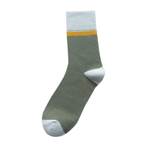 WTXUE Mens Dress Socks, Men's Autumn and Winter Versatile Patchwork Retro Trend Sweat Absorbing Breathable Cotton Socks Business Socks, Army Green