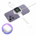 thumbnail image 1 of Cargador Inalámbrico 3 En 1 Mr. Gadgets Para iPhone Magsafe Compatible Con Apple Watch Color Blanco, 1 of 9
