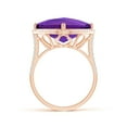 thumbnail image 2 of ANGARA Natural 11 Ct. Amethyst with Diamond Halo Ring in 14K Rose Gold for Women (Ring Size: 9.5), 2 of 9