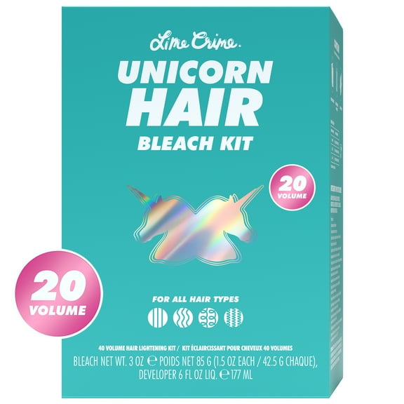 Lime Crime Unicorn Bleach Party, 20 Volume Hair Lightening Kit, 3 Piece Set