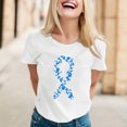 thumbnail image 2 of TSADFHJI Chemises pour Femmes Tendance Été 2024 T-Shirt Imprimé à Manches Courtes Col Rond Blouse L Blanc, 2 of 4