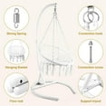 thumbnail image 4 of Outdoor Hanging Swing Chair with Stand, Boho Swinging Hammock Chairs with Stand for Bedroom, Patio, Porch, Outdoor and Indoor, 4 of 8