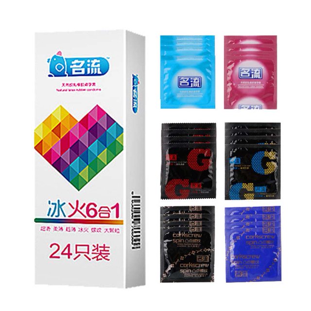 Condón de látex, 24 piezas, 6 estilos, condón masculino, conjunto de condón, máxima comodidad