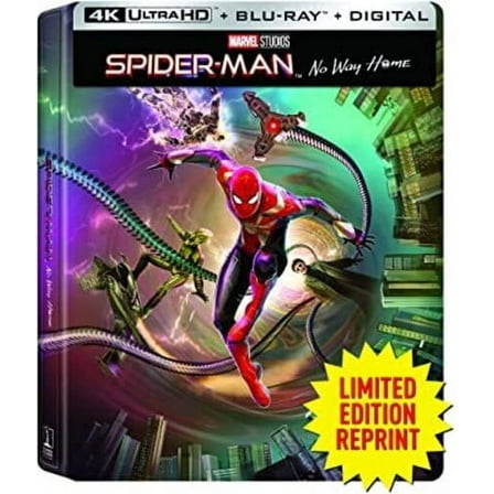 Spider-Man: No Way Home (4K Ultra HD   Blu-ray   Digital Copy Steelbook Sony Pictures)