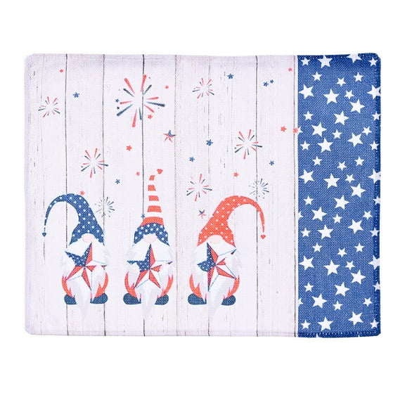 Chmadoxn Memorial Day Placemat Patriotic Freedom Stars Place Mats 4th of July Veterans Day Plastic Table Mats Independence Day Place Mats Holiday Table Placemats for Indoor Outdoor Party Dining Table