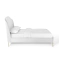 thumbnail image 3 of Modway Mira Lit Plateforme Grand en Velours de Performance Rembourré, Blanc, 3 of 10