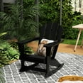 thumbnail image 4 of FADINGFREE Outdoor Patio Rocking Chair, All-Weather HDPE Patio Rocker with Wide Armrests for Porch, Lawn & Garden, Black, 4 of 9