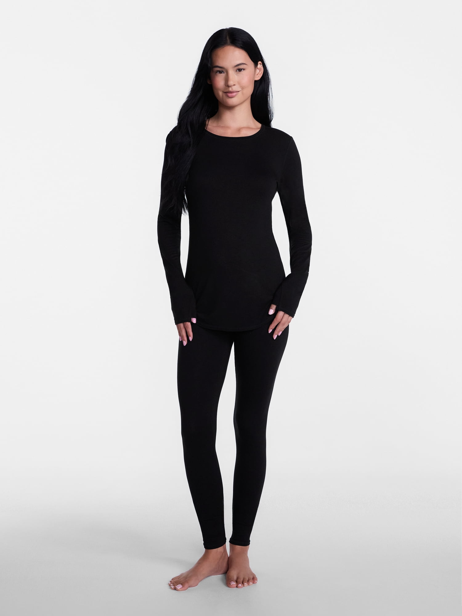 ClimateRight by Cuddl Duds Women’s Mild Essential Base Layer Livaeco Jersey Long Sleeve Crewneck Thermal Top, Sizes XS-4X