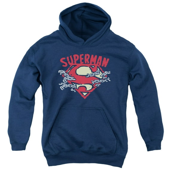 Superman - Chain Breaking - Youth Hooded Sweatshirt - X-Large