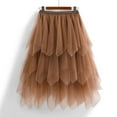 thumbnail image 2 of DHFJKG Tulle Skirts For Women Midi Length Tutu Fairy Tiered 3 Layers Skirt A Line Mesh Elastic Waist Skirts, 2 of 5