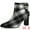 Black, variant on Plaid Pointy Toe Bow Decor Zipper Chunky Heels Ankle Boots for Women Black 8