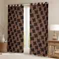 thumbnail image 2 of Manfei Brown Rhombus Pattern Blackout Curtains Set of 2 (52x84 Each),Modern Abstract Geometric Window Curtains,Minimalism Style Curtains and Drapes For Girls Boys,Luxury Bedroom Decor, 2 of 6