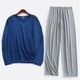 thumbnail image 1 of Weiqiqre Ensemble de Sport Décontracté pour Hommes, Couleur Unie, Col Rond, Manches Longues Élastiques, 1 of 3