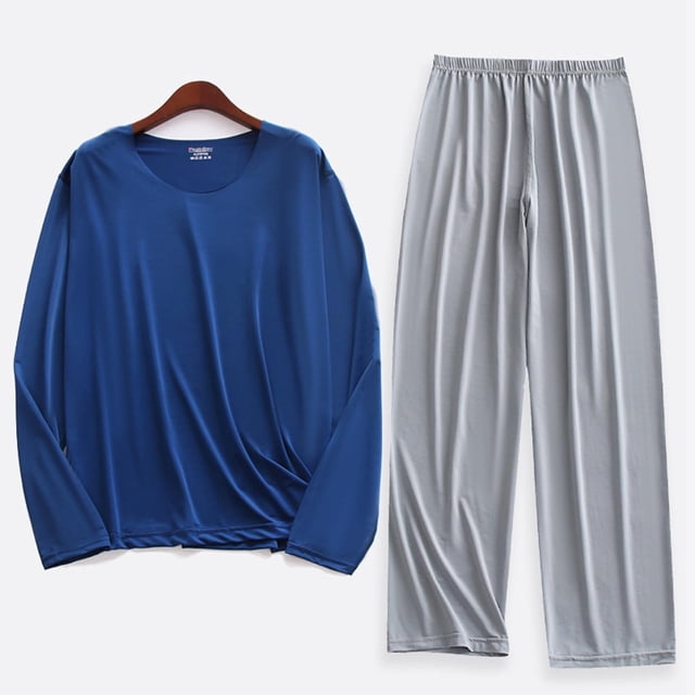 Weiqiqre Ensemble de Sport Décontracté pour Hommes, Couleur Unie, Col Rond, Manches Longues Élastiques
