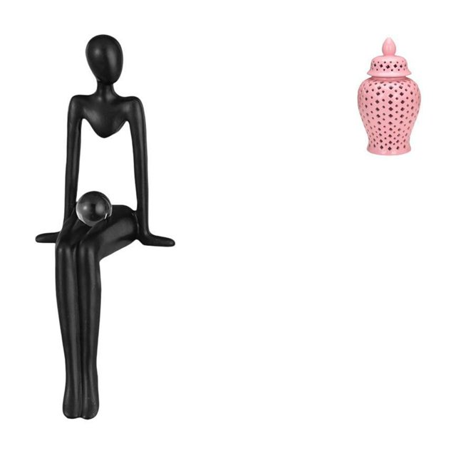 Figura de pensador abstracto,Figura de pensador abstracto de resina,estatua,escultura,Tarro de cerámica para jengibre,Jarrón de cerámica con jengibre y arreglo floral,Jarrón decorativo de