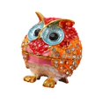 thumbnail image 3 of Diamonds Encrusted Owl Shaped Alloy Jewelry Box With Secure Storage Compartment for Earrings Necklaces, 3 of 7