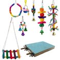 thumbnail image 1 of Labymos 8Packs Parrot Chewing Toys Bird Toys Frosted Jumping Board Swing Ring Bell String for, 1 of 7