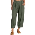 thumbnail image 2 of ZenCart Women Casual Pants with Oblique Pockets Elastic Waist Wide-Leg Design Solid Color Leisure Pants Travel Work Daily Wear, 2 of 8