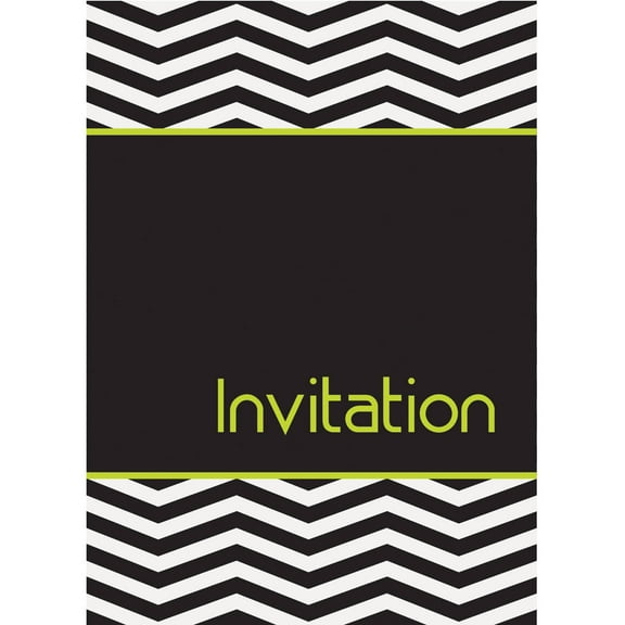 Designer Chevron Invitations, 8-Count