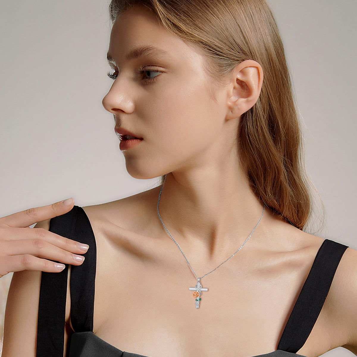 CACA LADY Cross Urn Necklace 925 Sterling Silver Cremation Jewelry with Funnel Filler Kit Ashes