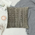 thumbnail image 2 of JEUXUS Cozy Striped Herringbone Flange Throw Pillow Covers, Aesthetic Embossed Pattern Pillow Covers for Couch and Bed, Taupe, 2 of 5