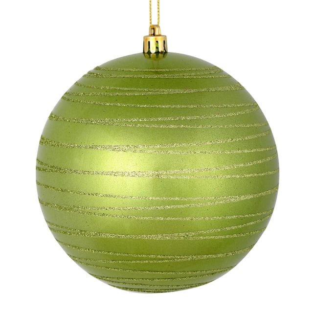 Adorno navideño Vickerman Celadon Candy con purpurina de 15 cm, paquete de 3