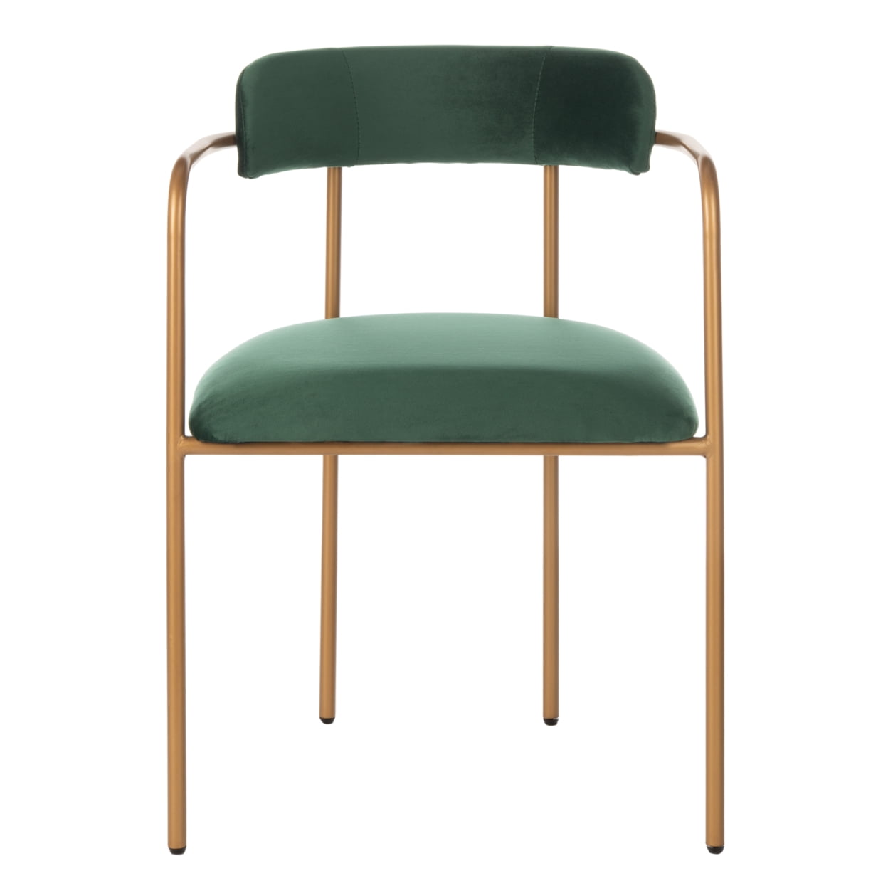 SAFAVIEH Camille Modern Solid Side Chair, Malachite Green/Gold, Set of 2