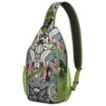 thumbnail image 1 of Vintage Paisley Pattern Sling Backpack, Boho Ethnic Crossbody Shoulder Bag with Colorful Floral Design, Lightweight Travel Hiking Daypack, 1 of 6