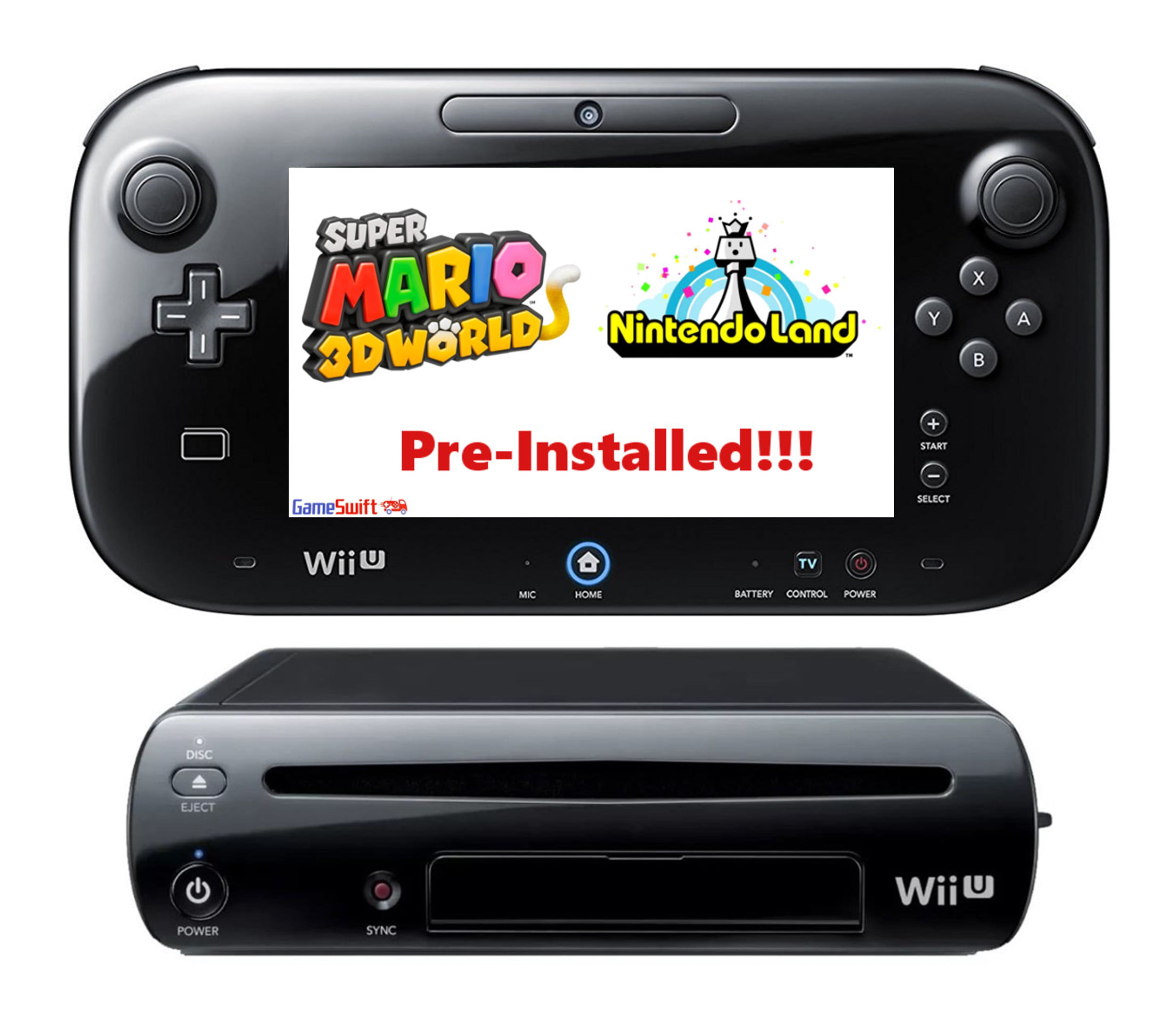 Refurbished Nintendo Wii U 32gb Pre Installed Mario 3dworld Nintendoland Bundle Walmart Com Walmart Com