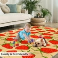 thumbnail image 3 of Red Strawberry Rug, Simple Fruit Area Rugs For Bedroom, Upholstery Carpet With Non-Slip Backing, Soft Washable Rugs For Living Room Study Room, 3 of 7