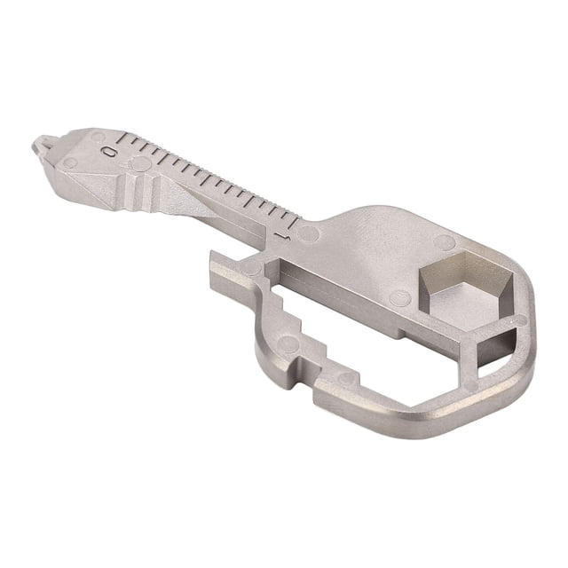 Llavero portátil de acero inoxidable multifunción 24 en 1, multiherramienta para actividades al aire libre, color plateado