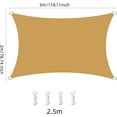 thumbnail image 2 of Vela de sombra impermeable de 2x3 m, tela de sombra rectangular, protección UV para jardín al aire libre, terraza, balcón, 2 of 5