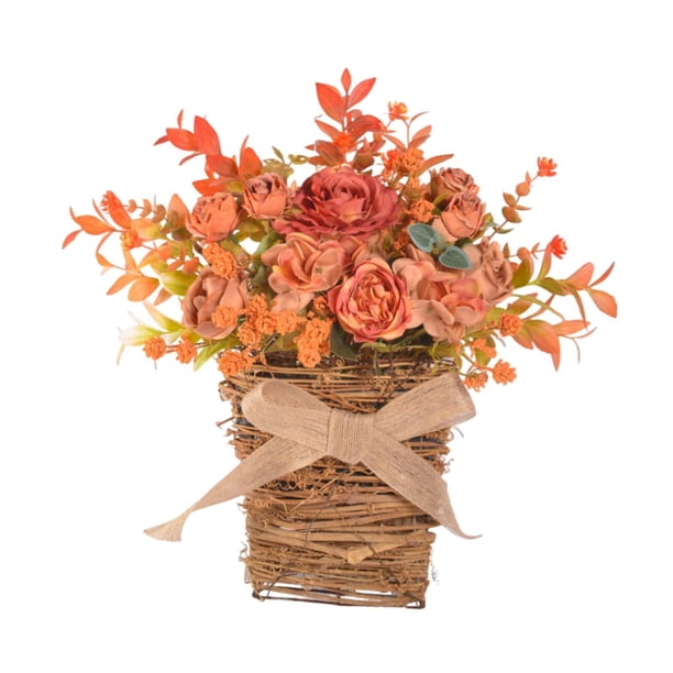 Corona artificial para puerta de entrada, cesta de flores decorativa versátil para fiesta, Estilo B