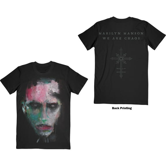 Men's Marilyn Manson We Are Chaos (Back Print) Slim Fit T-shirt Small Black