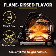 Turbo E Outdoor Electric Grill - 1700W Infrared, 24 Smart BBQ Grill with Probe, 120V
