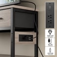 thumbnail image 7 of Aufeile 43" Narrow Console Table, Entryway Table with 3 Drawers and Outlets, Fabirc Sofa Table with Open Shelves for Couch, Hallway, Foyer, Living Room, Gray, 7 of 7