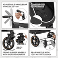 thumbnail image 4 of MoNiBloom Dog Stroller, 3 Wheel Pet Stroller for Small Medium Dogs & Cats, Adjustable Handlebar 9 Angles 20°-180°, Black, 4 of 11