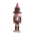 thumbnail image 4 of 25cm Nutcracker Ornament Puppet Decorative Nutcracker Statue Nutcracker Figures Wooden Nutcracker Doll for Fireplace Tabletop Brown, 4 of 8